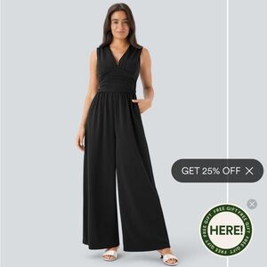 NWT Halara black sleeveless jumpsuit